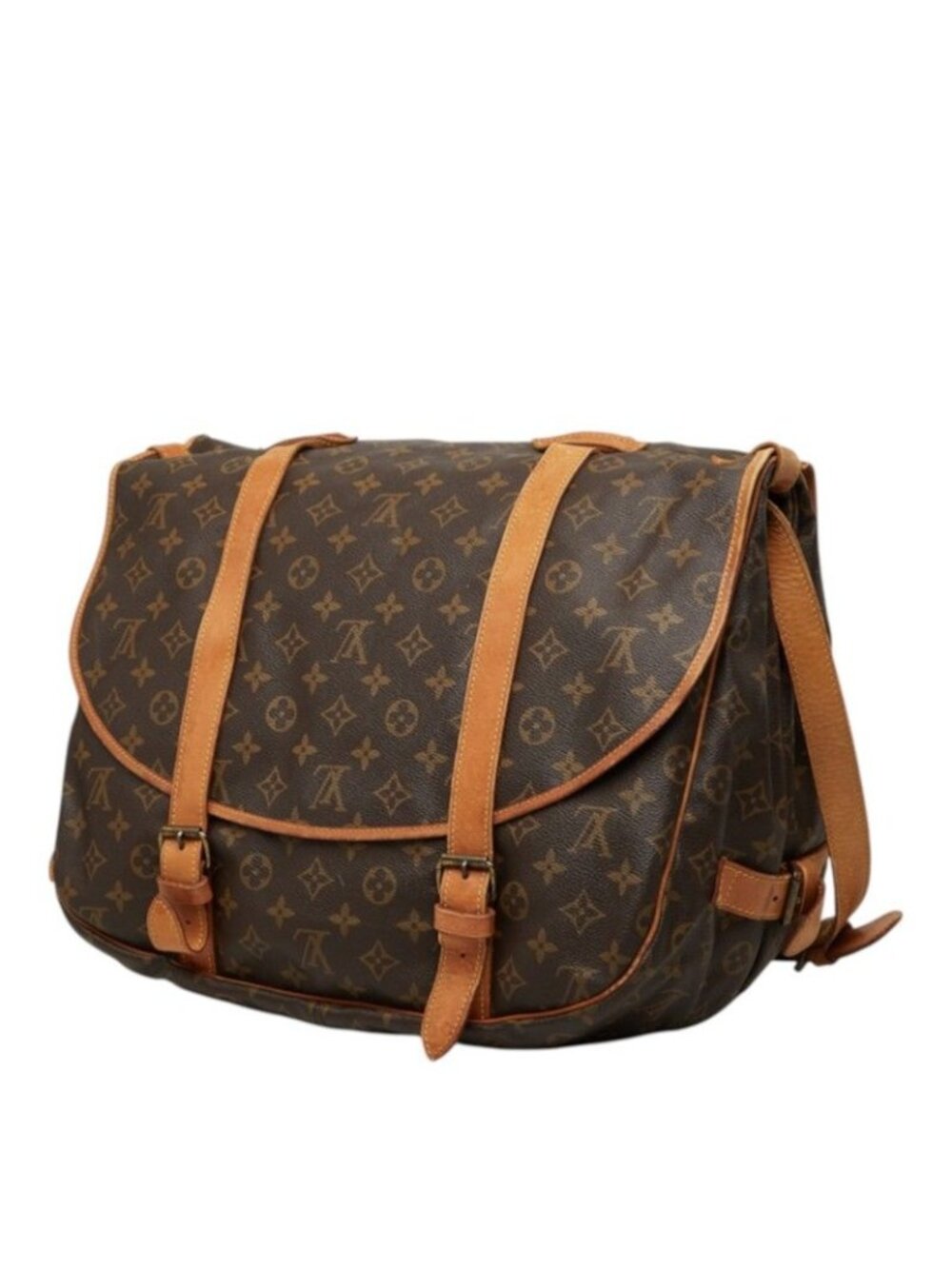 Louis Vuitton Monogram Saumur 35 Crossbody Shoulder Bag Brown Leather - Picture 2 of 10
